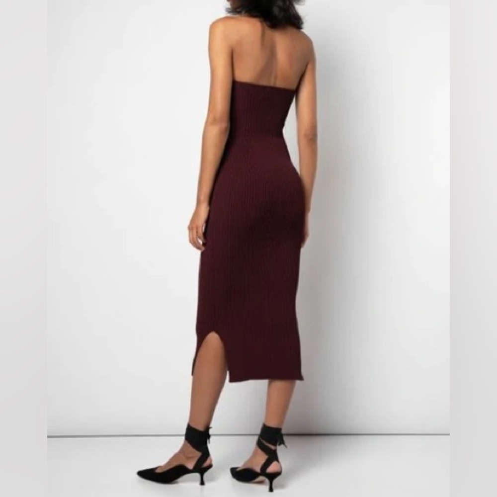 KHAITE Burgundy Strapless Dress - Picture 3 of 7